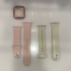 Amazon Silicone Watch Bands and Protective Case - Pink and Cream